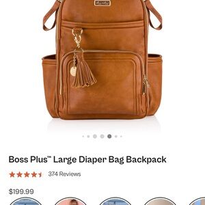 Itzy Ritzy Bundle- Cognac diaper bag, packing cubes, pack pod